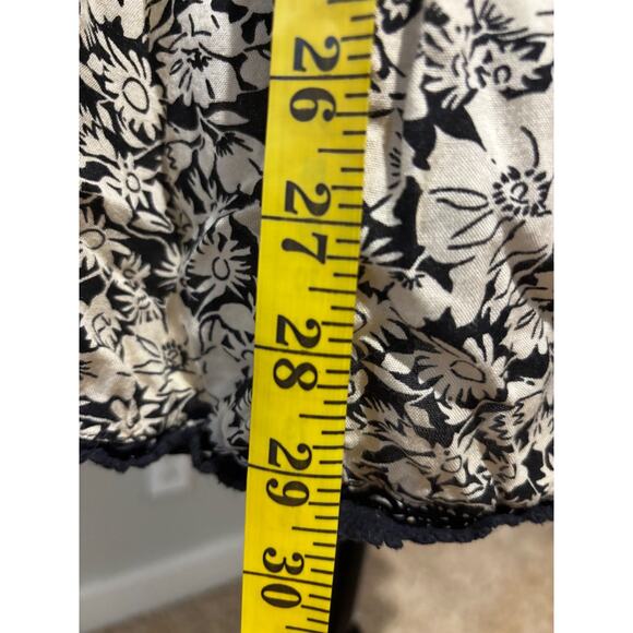 Free People Black Cream Kristall Mini Tiered Backless Dress sz XS Boho peasant - Picture 7 of 10